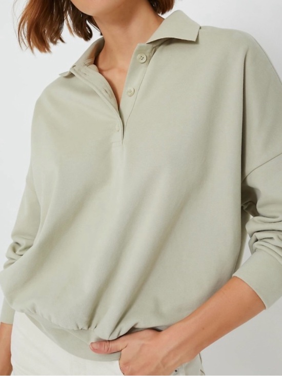 Pomander Place Tops - Tuckernuck Pomander Place Sage Bode Polo Sweatshirt NWT Oversized XS